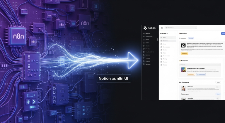 n8n Notion API 串接教學，打造自動化操作介面，Notion 作為 n8n 前端 UI，簡化工作流程，圖解整合指南。